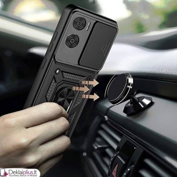 5in1 smūgiams atsparus dėklas su žiedu ir kameros apsauga (Motorola Moto E22/E22I)
